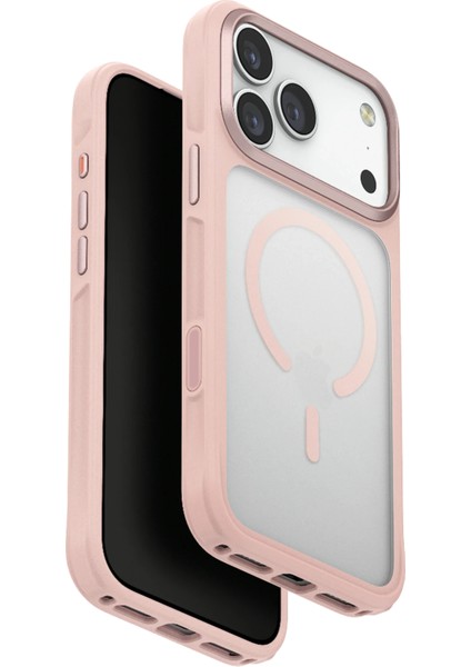 Iphone 17 Pro Kılıf Veren Serisi Buzlu Transparan Hassas Kesim ve Şık Tonlama Koruyucu Magsafe Kapak