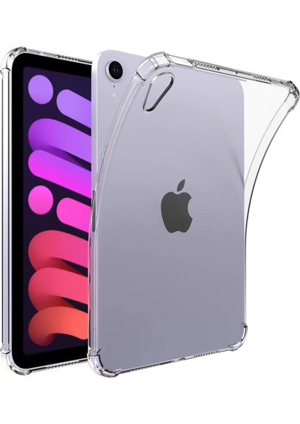 iPad Mini 7. Nesil 2024 8.3 Inch A2995 ile Uyumlu Anti Shock Silikon Kılıf Şeffaf - FC014