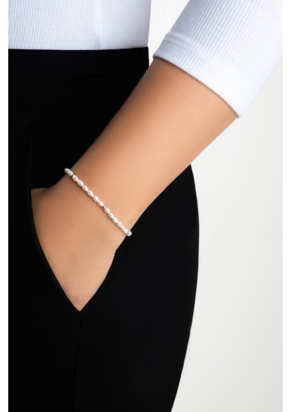 Doğal Inci Taşlı 18 cm 14 Ayar Sarı Altın Bileklik fırsatları