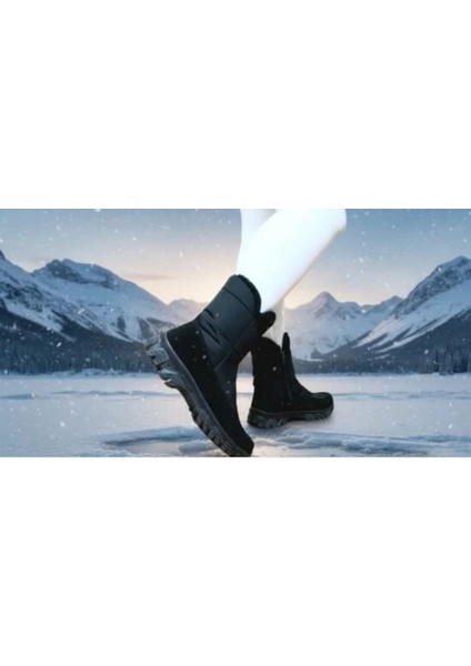 Dayanıklı Kaymaz Taban Su Geçirmez Ortopedik Esnek Fermuarlı Kadın Günlük Kar Botu fiyatları