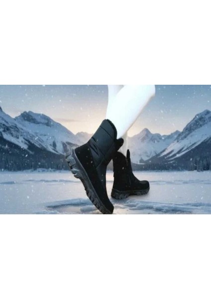 Dayanıklı Kaymaz Taban Su Geçirmez Ortopedik Esnek Fermuarlı Kadın Günlük Kar Botu modelleri