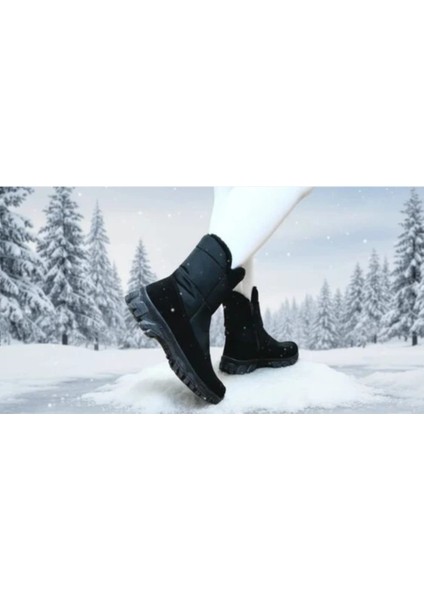 Dayanıklı Kaymaz Taban Su Geçirmez Ortopedik Esnek Fermuarlı Kadın Günlük Kar Botu indirimleri