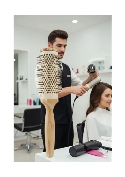 Profesyonel Kuaför 62 mm Ceramic Ionic Nano Fön Fırçası – 27 cm Uzunluk, Profesyonel Kuaför Serisi