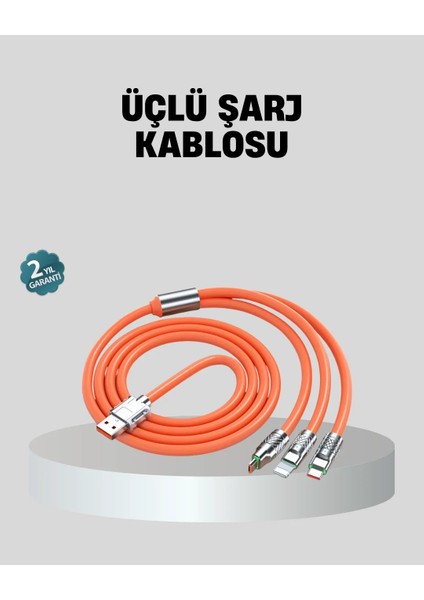 Üçlü Şarj Kablosu – Yüksek Hızlı, Dayanıklı ve Uzun Ömürlü