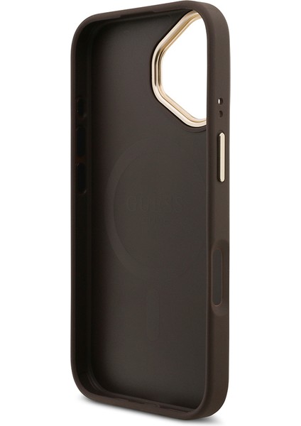 iPhone 17 Uyumlu Kılıf Guess Lisanslı M-Safeli 4g Metal Büyük Logolu Kartlıklı Kapak Kahverengi modelleri