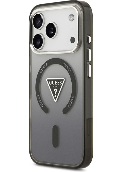 iPhone 17 Pro Kılıf Guess Lisanslı M-Safeli Iml Baskılı Üçgen Logolu Metal Kamera Çerçeveli Siyah fiyatları