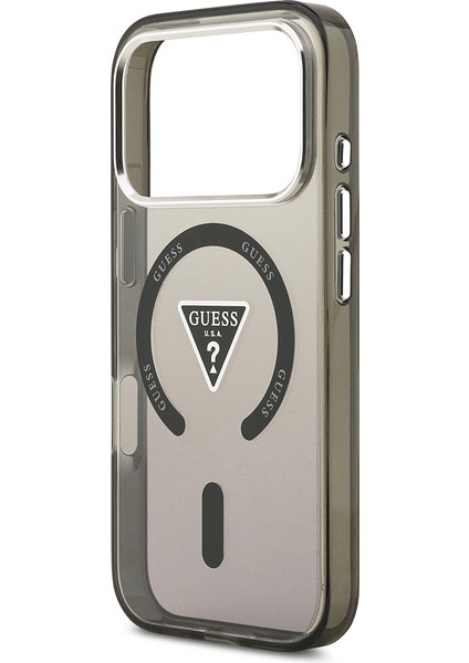 iPhone 17 Pro Kılıf Guess Lisanslı M-Safeli Iml Baskılı Üçgen Logolu Metal Kamera Çerçeveli Siyah indirimleri