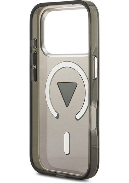 iPhone 17 Pro Kılıf Guess Lisanslı M-Safeli Iml Baskılı Üçgen Logolu Metal Kamera Çerçeveli Siyah