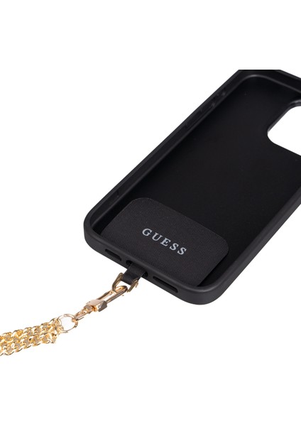iPhone 15 Plus Uyumlu Kılıf Guess Lisanslı Pu 4g Büyük Metal Logolu Çapraz Vücut Askılı Kapak Siyah indirimleri