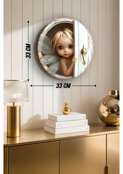 3D Görünümlü Temperli Cam Tablo – Sevimli Peri Kız Temalı Duvar Süsü Uv Baskı 33X33 CM-CDS053 modelleri