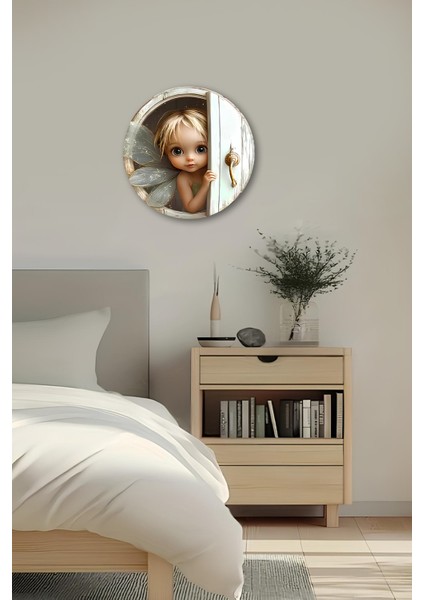 3D Görünümlü Temperli Cam Tablo – Sevimli Peri Kız Temalı Duvar Süsü Uv Baskı 33X33 CM-CDS053 fırsatları