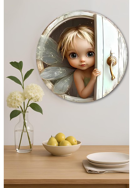 3D Görünümlü Temperli Cam Tablo – Sevimli Peri Kız Temalı Duvar Süsü Uv Baskı 33X33 CM-CDS053 indirimleri