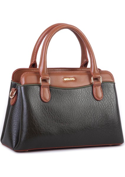 Şık Kadın Midi El ve Omuz Çanrası Haki Taba Victoria