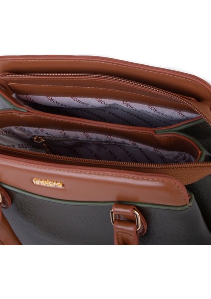 Şık Kadın Midi El ve Omuz Çanrası Haki Taba Victoria indirimleri