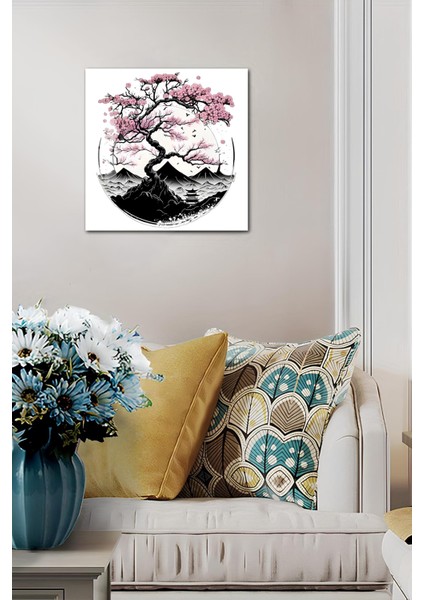 Sakura Ağacı Temalı Temperli Cam Kare Tablo 33X33 cm Ebadında Uv BASKI-CKT028 fiyatları