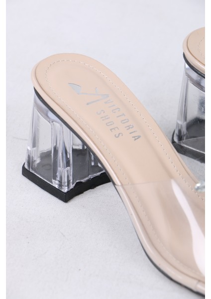 Şeffaf Taş Detaylı Kalın Topuklu Terlik fırsatları
