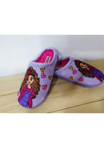 Yeni Sezon Rahat Taban Kız Çocuk Desenli Kışlık Terlik fiyatları