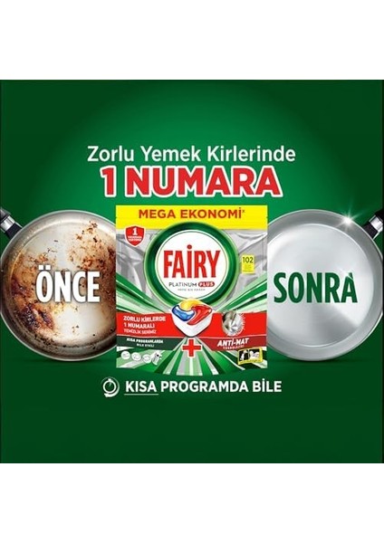 Fairy Platinum Plus Bulaşık Makinesi Deterjanı Kapsülü 102 Yıkama Limon Kokulu fiyatları