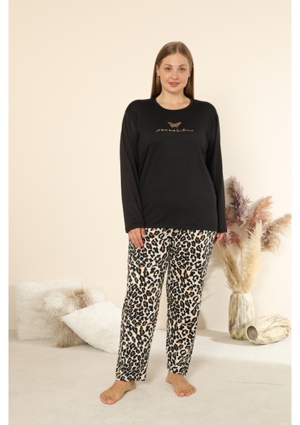 Sandy Soft Termal Kumaş Büyük Beden Kışlık Kadın Pijama Takımı 8050 fiyatları