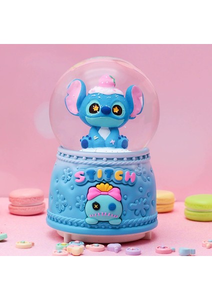 Stitch Tasarım Orta Boy Işıklı Müzikli Kar Küresi