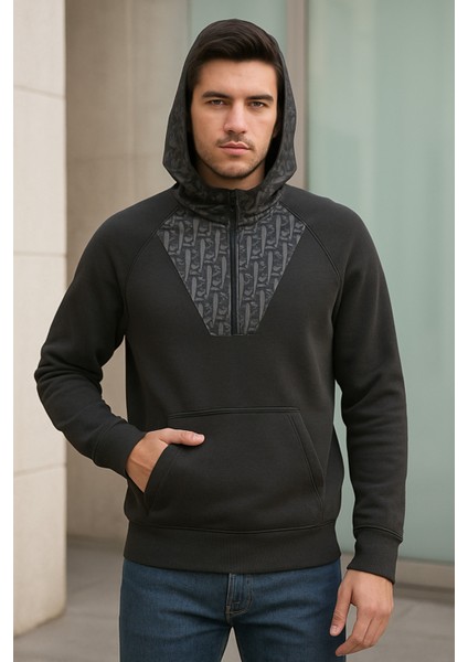 Erkek Yarım Fermuarlı Kapüşonlu Sweatshirt fiyatları