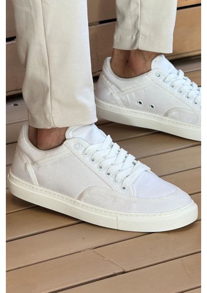 CH2505 - Keten Erkek Ayakkabı Beyaz / Beyaz fiyatları