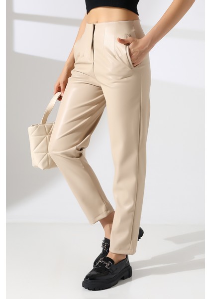Deri Pantolon Paça Pens Detaylı fırsatları