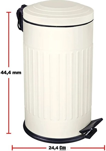 Vintage 16 Lt Yavaş Kapanır Kapaklı Ofis Mutfak Banyo Balkon Çöp Kovası Krem fırsatları