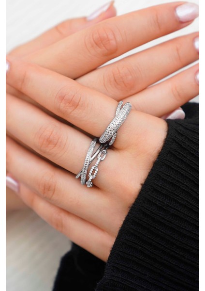 Işıltılı 2’li Gümüş Yüzük Seti Kadın Takı fiyatları