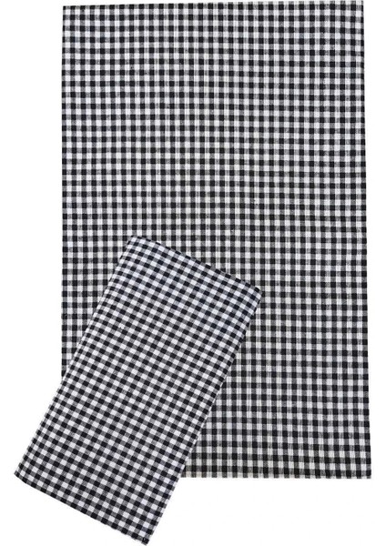 Zefir Desen Sofra Bezi Masa Örtüsü 170 x 170 cm Siyah