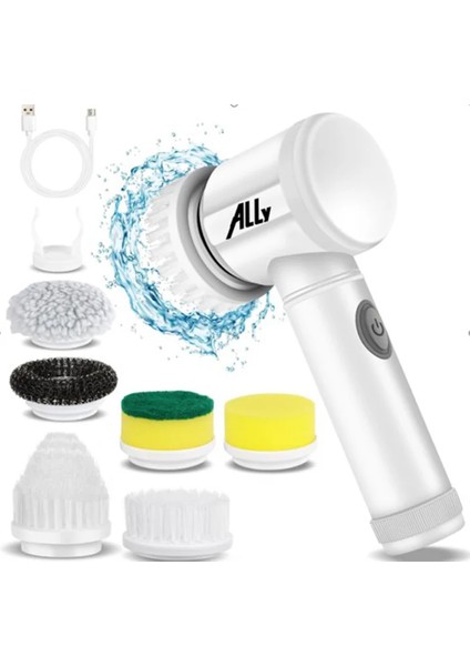 Ally Magic Brush 5in1 Fırça Başlıklı Şarjlı Temizleme Fırçası Banyo/fayans - MCT5974-8684