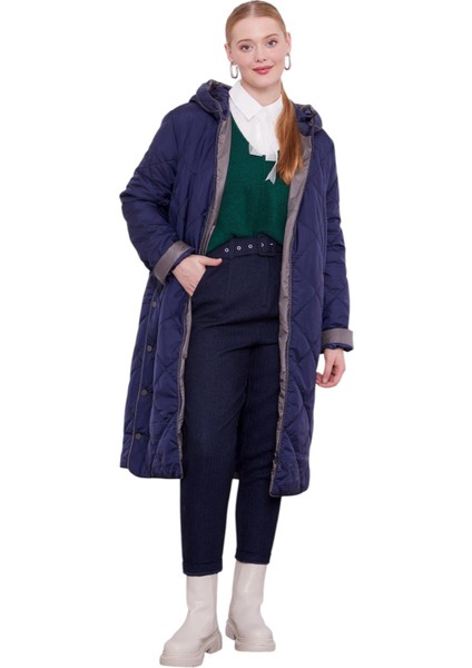 Kadın Kapitone Kapüşonlu Mont