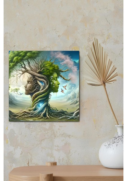 3D Görünümlü Temperli Cam Tablo – Doğa ve Insan Temalı Uv Baskı 33X33 CM-CTK034 fırsatları