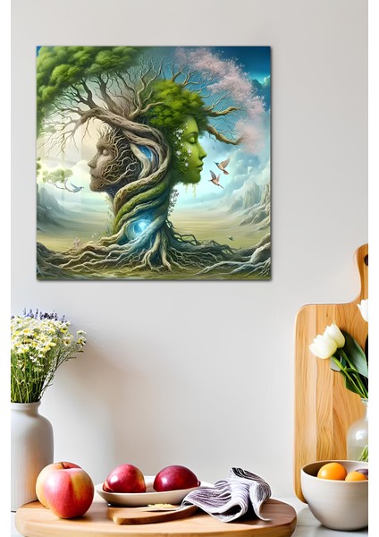 3D Görünümlü Temperli Cam Tablo – Doğa ve Insan Temalı Uv Baskı 33X33 CM-CTK034 indirimleri