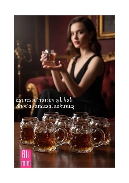 Mini Bubble Espresso & Shot Bardak Borosilikat Cam – 6'li Set (6x5 Cm) fiyatları
