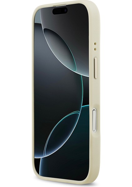 iPhone 17 Uyumlu Kılıf Guess Lisanslı M-Safe Özellik Sıcak Baskı Yazı Logolu Pu Deri Peony Kapak Bej indirimleri