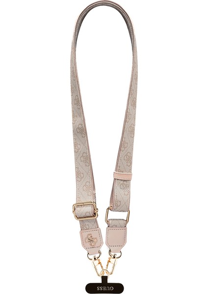 Orjinal Lisanslı 4g Desen ve Metal Logolu Çapraz Vücut Telefon Askı Kayışı 150CM Pembe