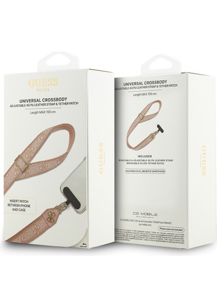 Orjinal Lisanslı 4g Desen ve Metal Logolu Çapraz Vücut Telefon Askı Kayışı 150CM Pembe indirimleri