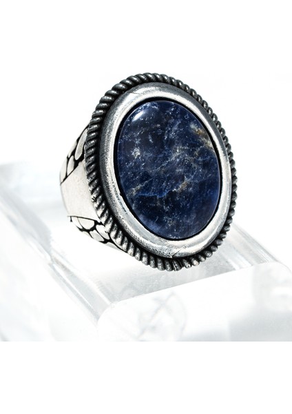 Lapis Lazuli Taşlı 925 Ayar Gümüş Erkek Yüzük – Güçlü ve Karizmatik Görünüm