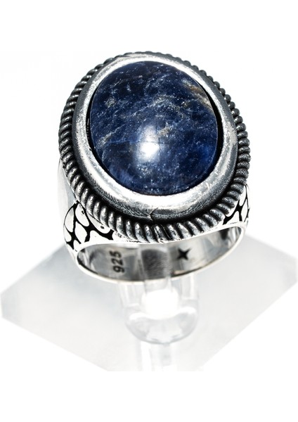 Lapis Lazuli Taşlı 925 Ayar Gümüş Erkek Yüzük – Güçlü ve Karizmatik Görünüm