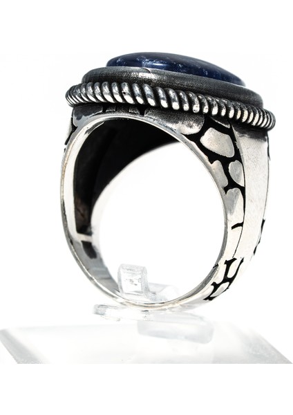 Lapis Lazuli Taşlı 925 Ayar Gümüş Erkek Yüzük – Güçlü ve Karizmatik Görünüm