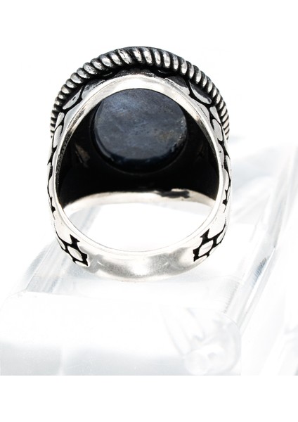 Lapis Lazuli Taşlı 925 Ayar Gümüş Erkek Yüzük – Güçlü ve Karizmatik Görünüm