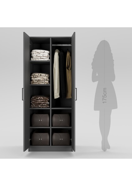 2 Kapaklı Elbise Dolabı 180X70X55CM 11102501
