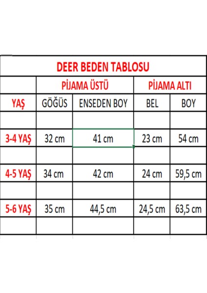 Deer Yazılı Yılbaşı Noel Temalı Unisex Çocuk Pijama Takımı 3-6 Yaş fiyatları