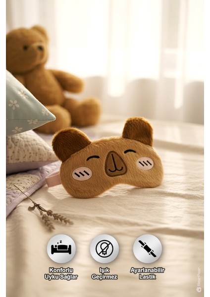 Kapibara Uyku Maskesi Peluş Uyku Maskesi Göz Bandı