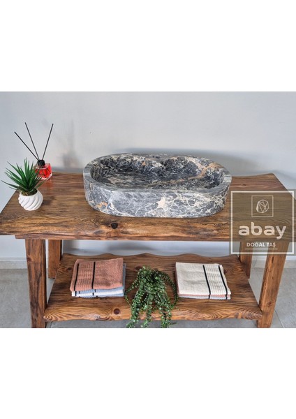 Sübran Mermer Batarya Çıkışlı Lavabo - %100 Doğal Taş indirimleri