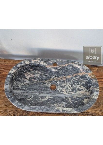 Sübran Mermer Batarya Çıkışlı Lavabo - %100 Doğal Taş