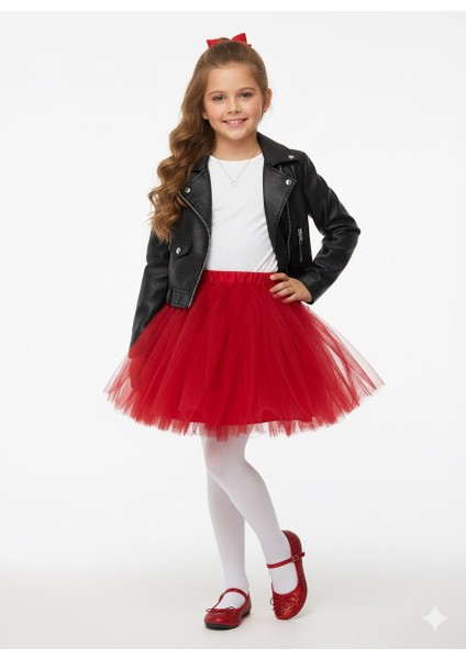 Kırmızı Tütü Etek 23 Nisan 29 Ekim Özel Gün Etek