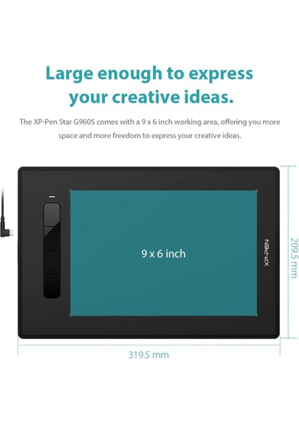 G960S Grafik Tablet 9x6 Inç Kalem Tablet Çizim Tableti, Windows 10/8/7 ve Mac Os ve Android I modelleri