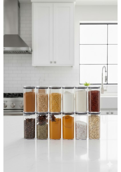 12'li Vakum Kapaklı Baharatlık Seti modelleri